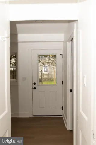 a view of hallway with closet