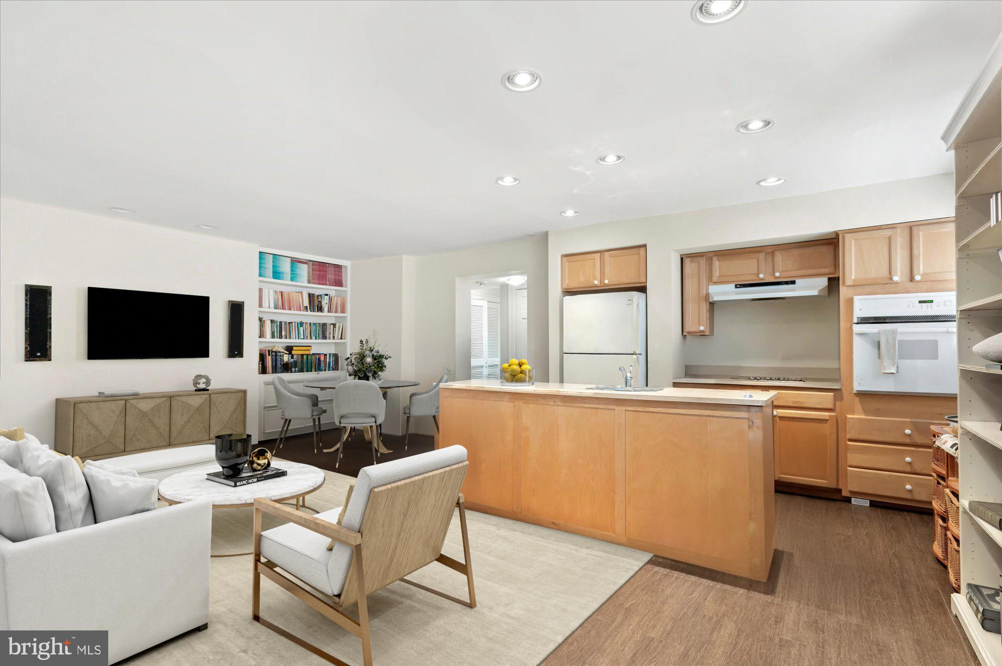 2238 Q Street Northwest Washington, DC 20008 - Photo 31 of 35 a living room with stainless steel appliances furniture and a kitchen view