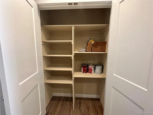 a room with a book shelf