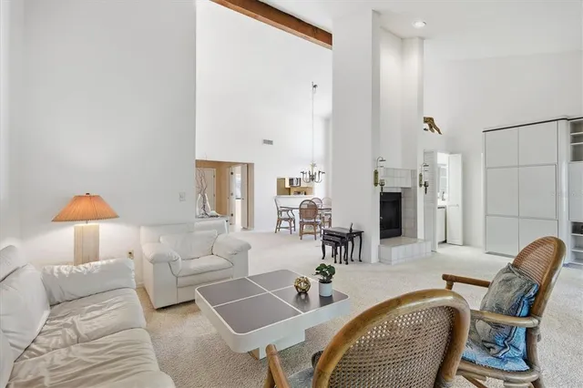 a view of a livingroom with a fireplace