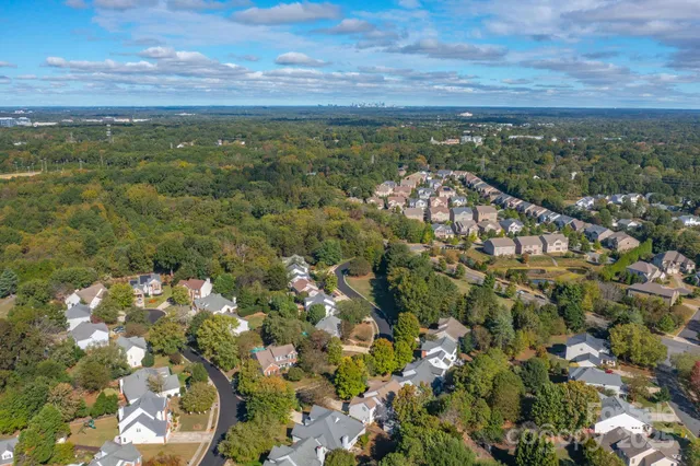 a view of a city with an outdoor space