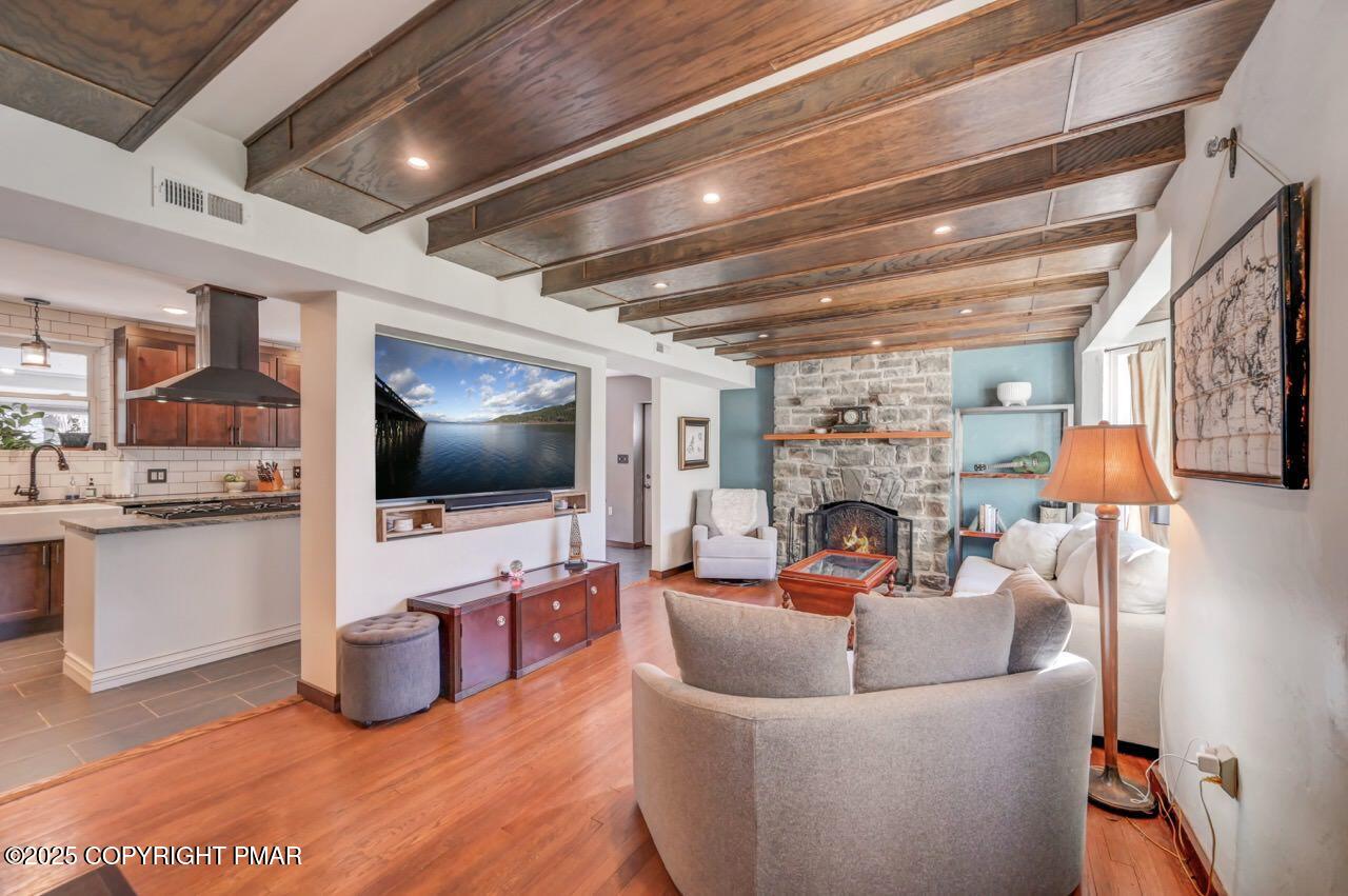 3 Stone Tree Drive Canadensis, PA 18325 - Photo 141 of 201 a living room with fireplace furniture and a flat screen tv