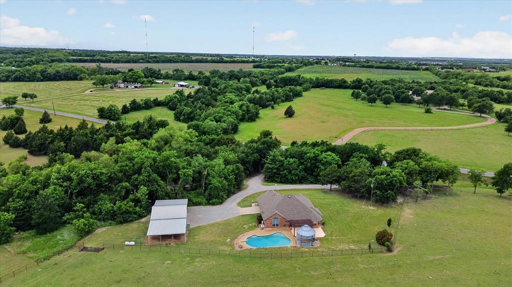 2828 Bennett Road Howe, TX 75459 - Photo 37 of 39 an aerial view of a house with a yard basket ball court and outdoor seating