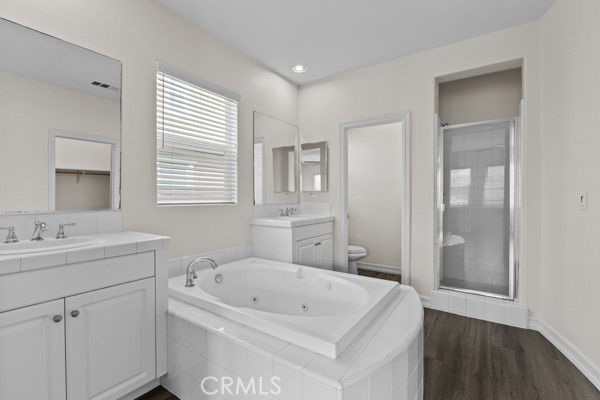 341 Caldera Street Perris, CA 92570 - Photo 31 of 53 a bathroom with a bathtub sink and mirror