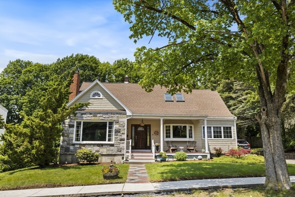 29 Boulevard Road Dedham, MA 02026 - Photo 34 of 34 a front view of a house with garden