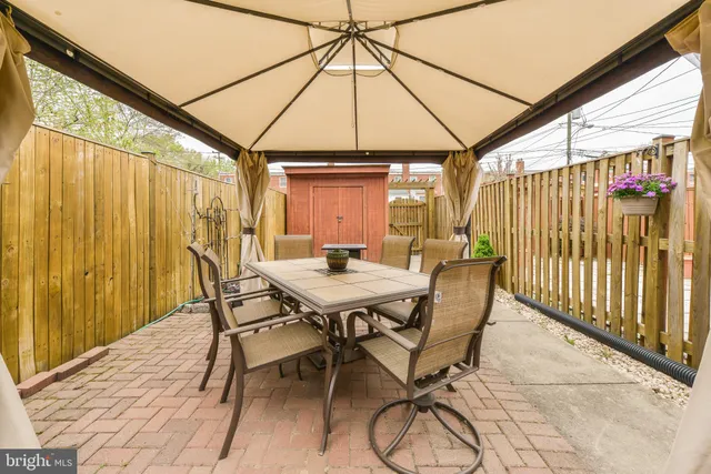 a view of an outdoor space with furniture