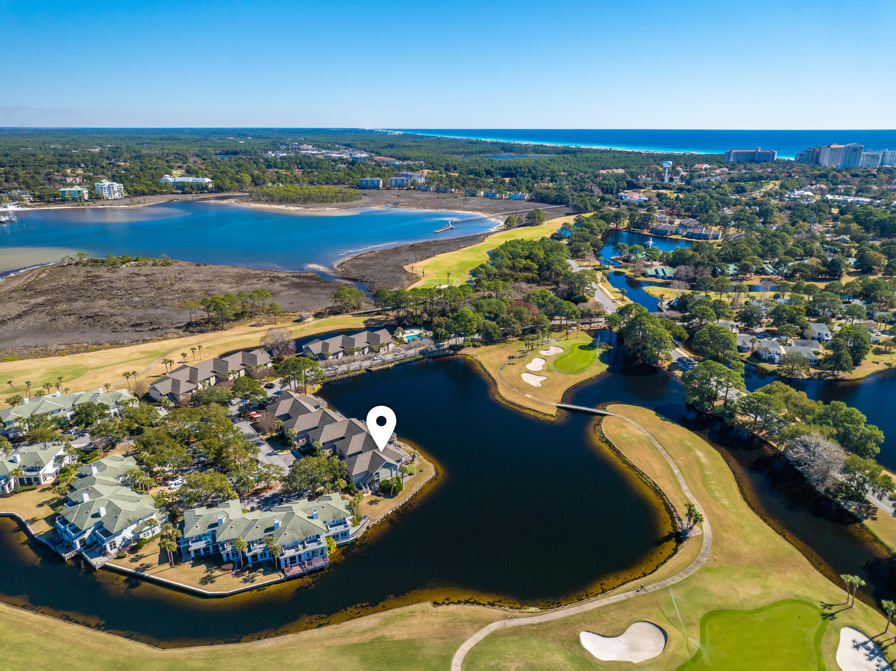 911 Harbour Point Lane, Unit 911 Miramar Beach, FL 32550 - Photo 30 of 40 an aerial view of a house with a lake view