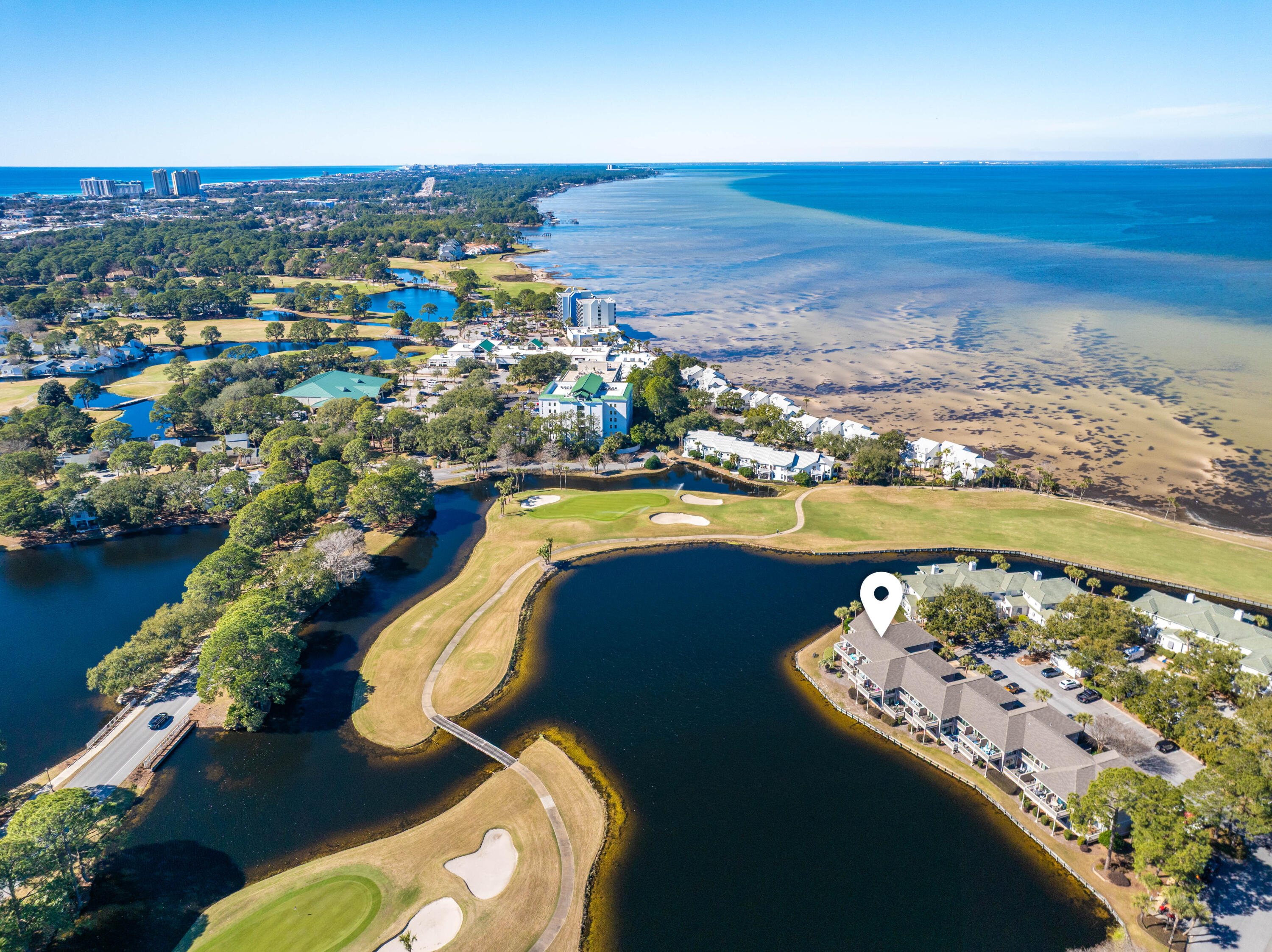 911 Harbour Point Lane, Unit 911 Miramar Beach, FL 32550 - Photo 32 of 40 an aerial view of a residential houses with outdoor space swimming pool and ocean view