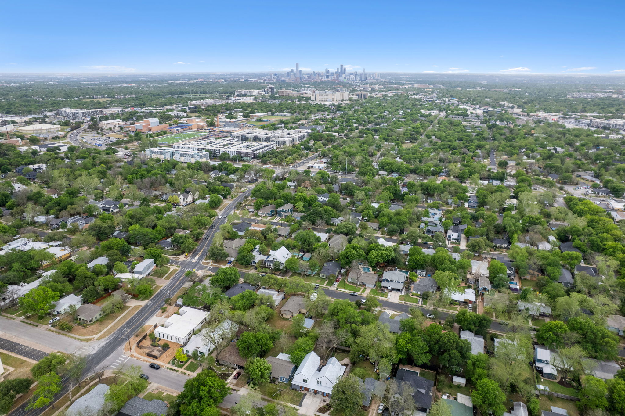 1409 Alegria Road, Unit B Austin, TX 78757 - Photo 36 of 39 an aerial view of residential houses with city view