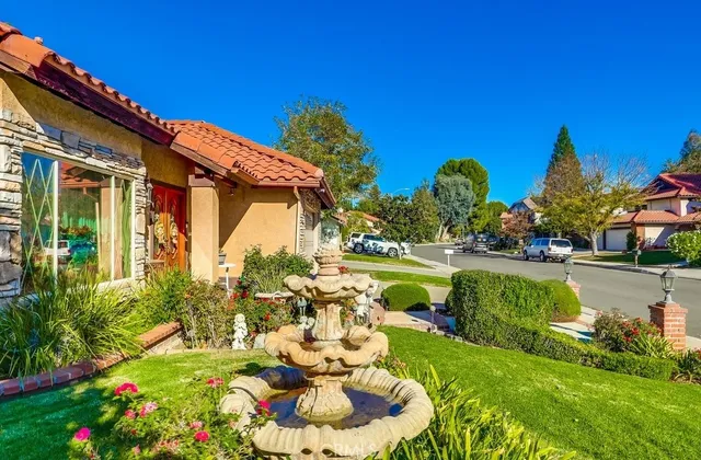 a view of a house with swimming pool and a yard
