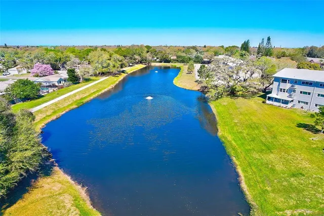 a view of a swimming pool with an ocean view