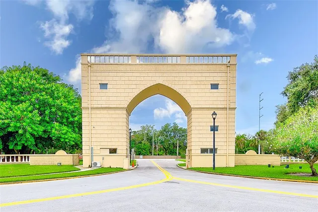 a view of swimming pool with a garden