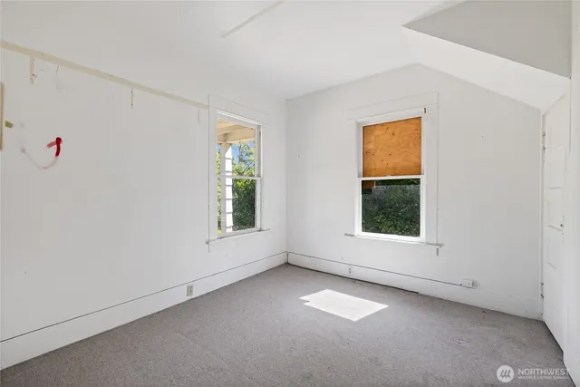 an empty room with a window