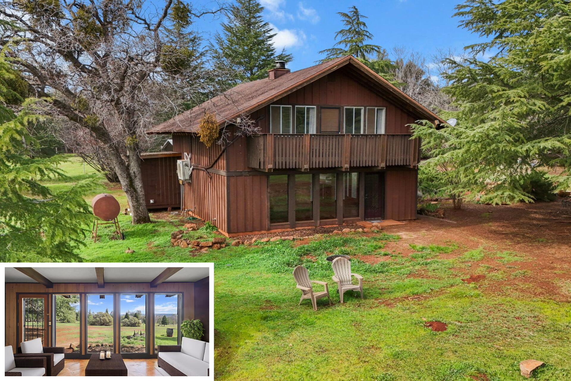 5040 Wilson Hill Road Manton, CA 96059 - Photo 1 of 37 a view of a house with a yard potted plants and a large tree