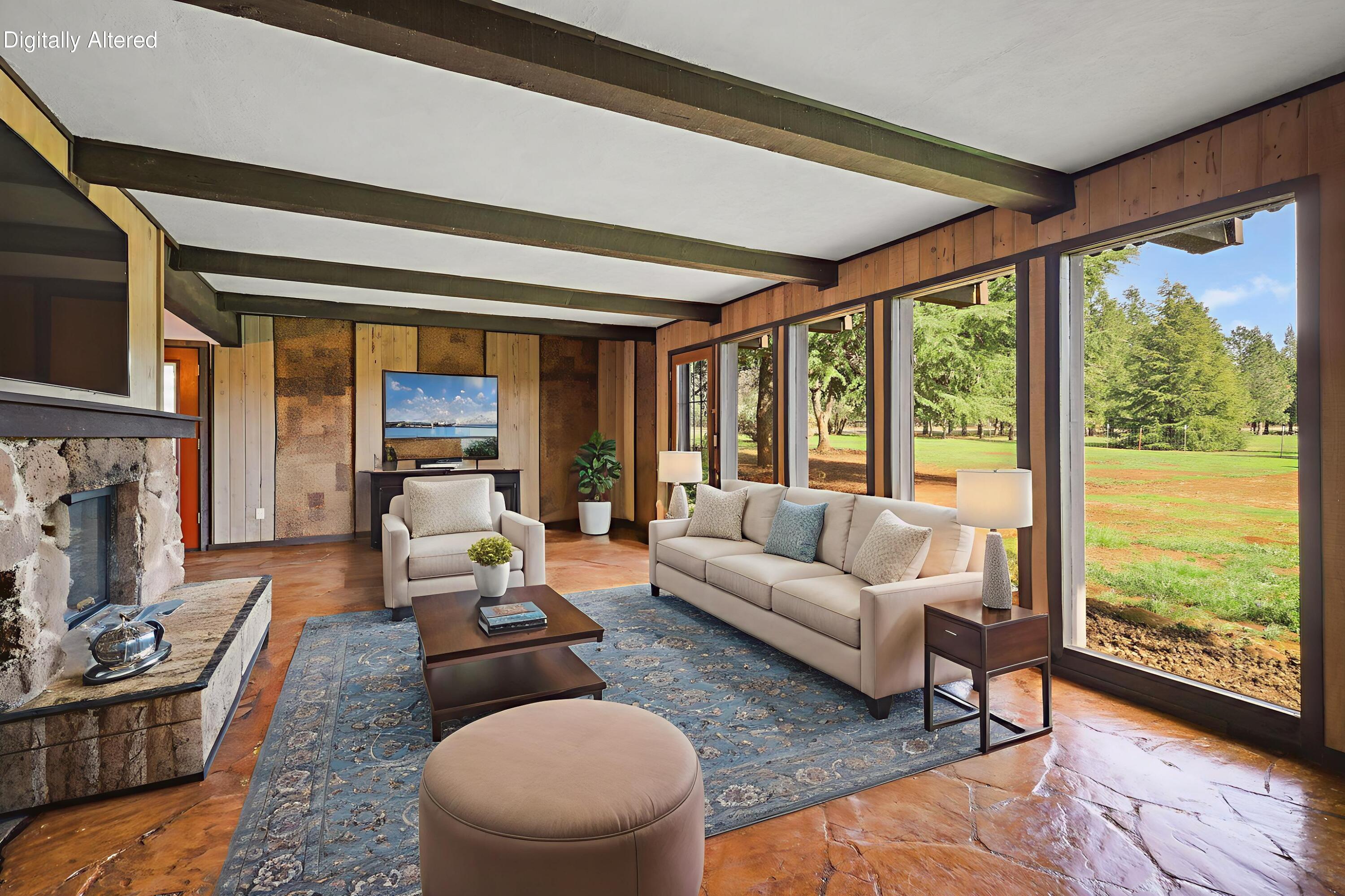 5040 Wilson Hill Road Manton, CA 96059 - Photo 4 of 37 a living room with furniture and a large window