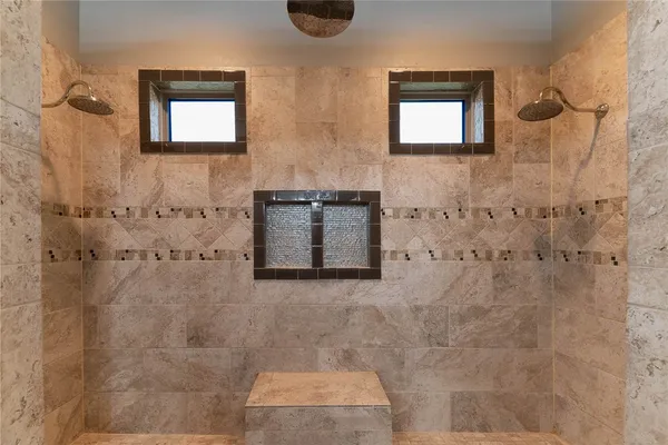 a bathroom with a shower