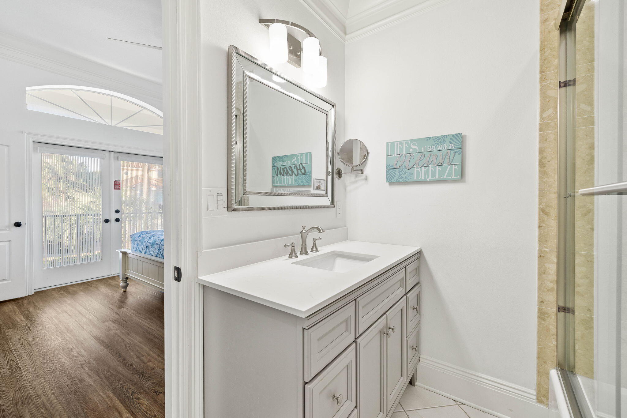 9 St Barts Bay Destin, FL 32541 - Photo 10 of 33 a bathroom with a sink and a mirror