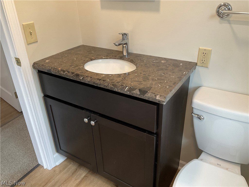 3475 South Turner Road Canfield, OH 44406 - Photo 22 of 33 Bathroom with vanity, hardwood / wood-style flooring, and toilet