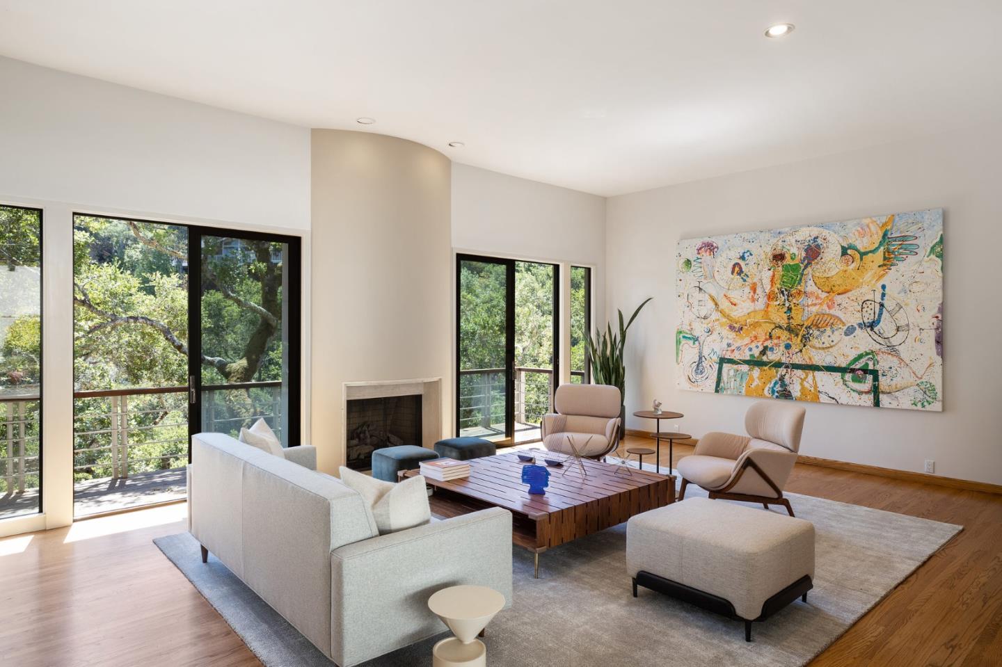 1275 La Canada Road Hillsborough, CA 94010 - Photo 15 of 85 a living room with furniture and a large window