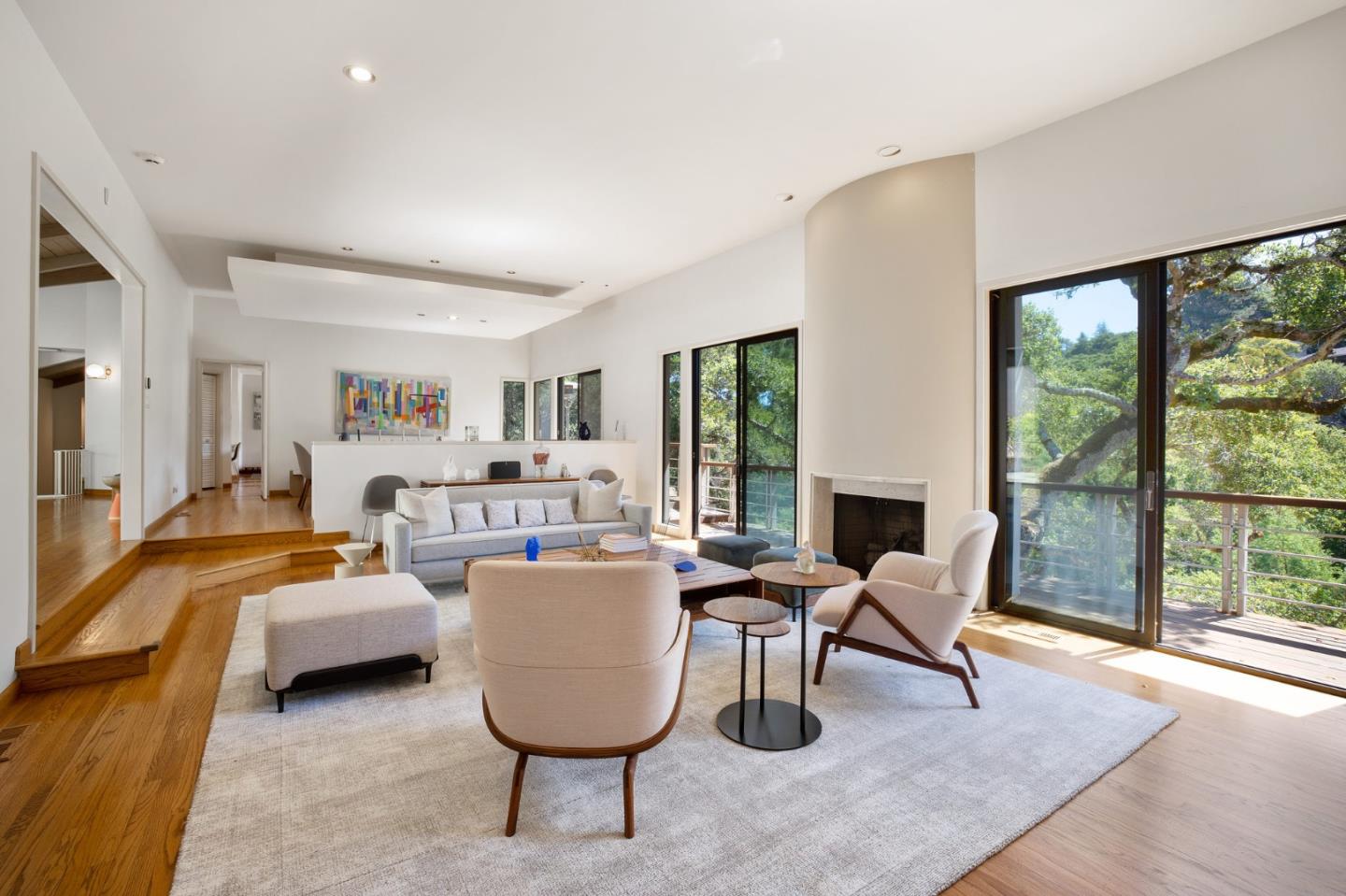 1275 La Canada Road Hillsborough, CA 94010 - Photo 16 of 85 a living room with furniture and a large window