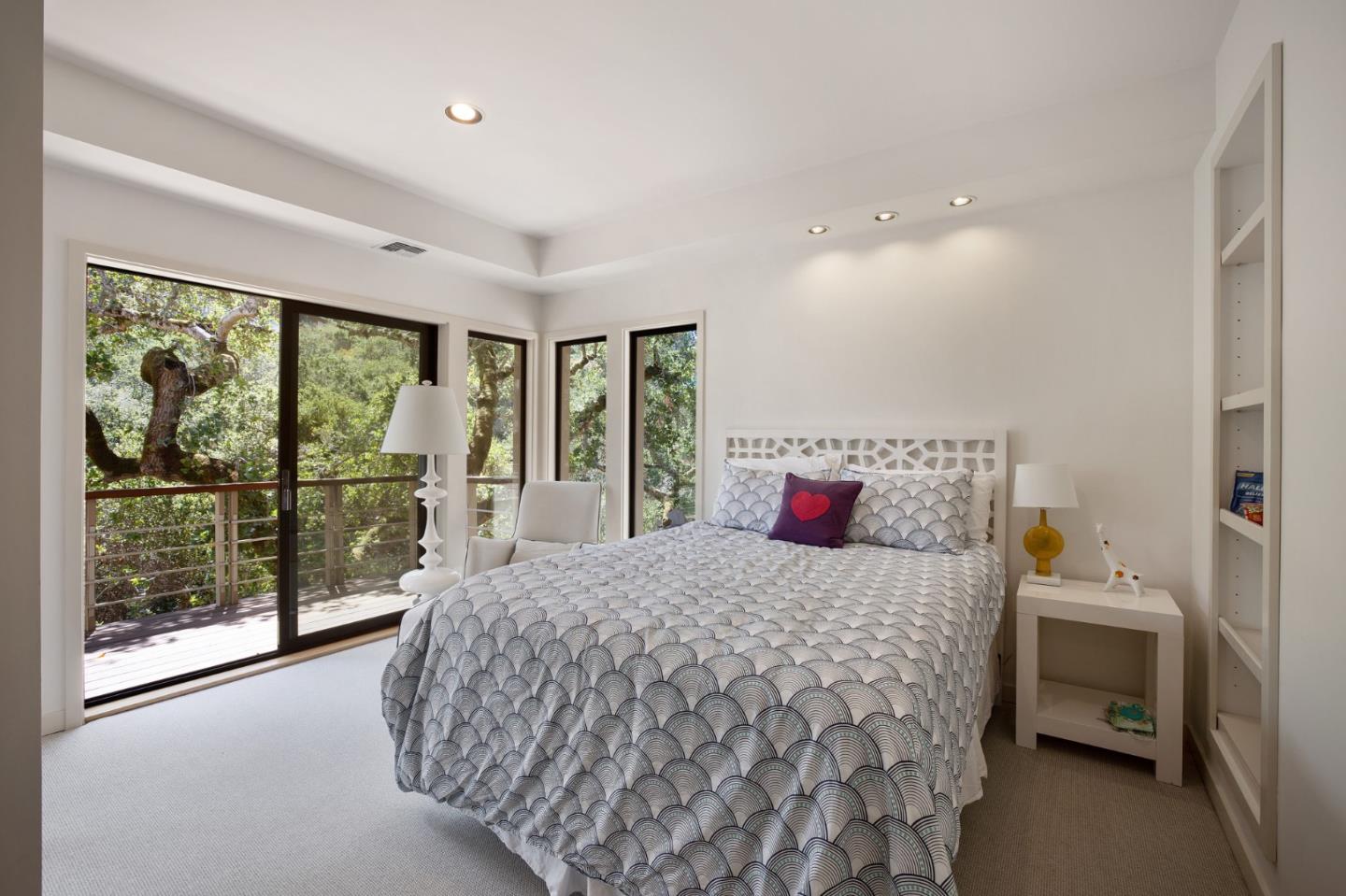 1275 La Canada Road Hillsborough, CA 94010 - Photo 39 of 85 a bedroom with a large bed and a large window