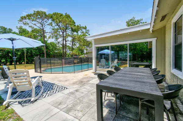 a view of outdoor space with garden