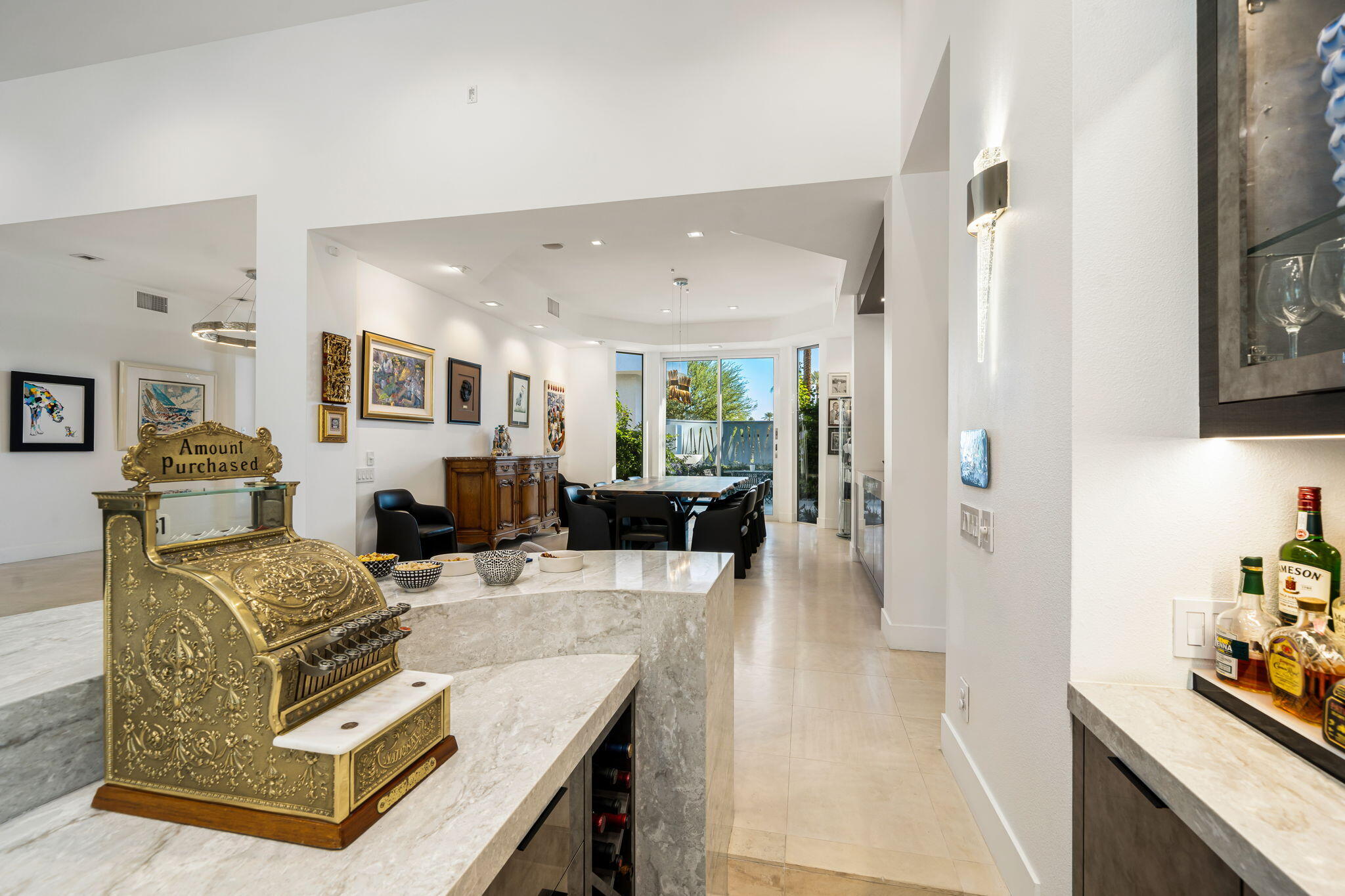 105 Waterford Circle Rancho Mirage, CA 92270 - Photo 29 of 76 a living room with fireplace furniture and a wooden floor