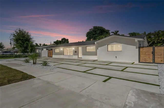 a view of a house with a patio