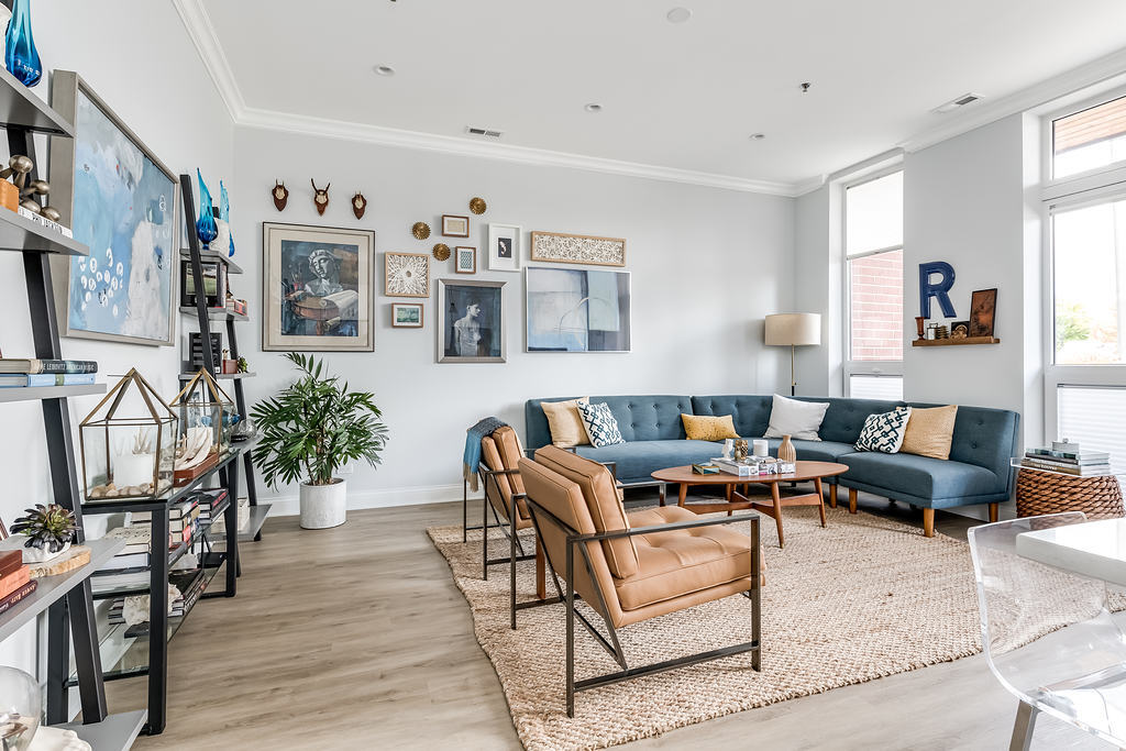 7652 Madison Street, Unit 304 Forest Park, IL 60130 - Photo 7 of 19 a living room with furniture and wooden floor