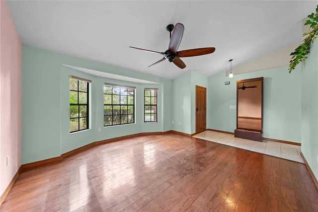 a view of an empty room and window