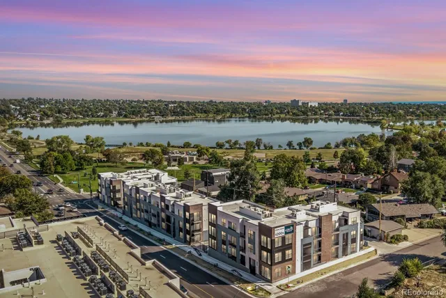 a view of city with lake