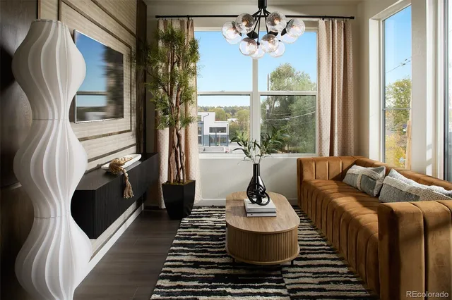 a living room with furniture