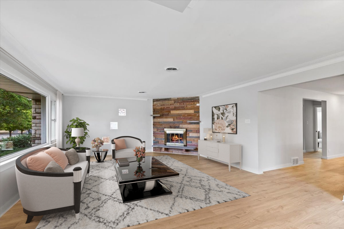 10206 South St Louis Avenue Evergreen Park, IL 60805 - Photo 3 of 33 a living room with furniture and a large window