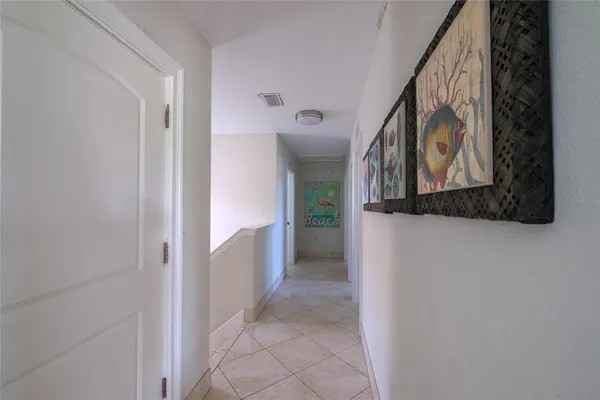 a view of a hallway with entryway