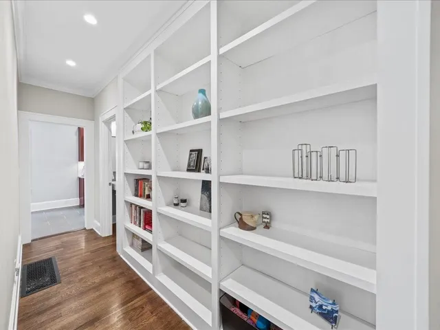 a view of an empty walk in closet