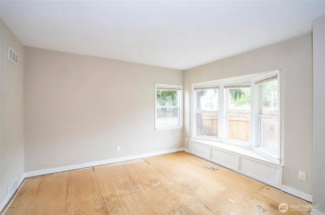 an empty room with a window