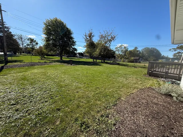 a view of a golf course with a garden