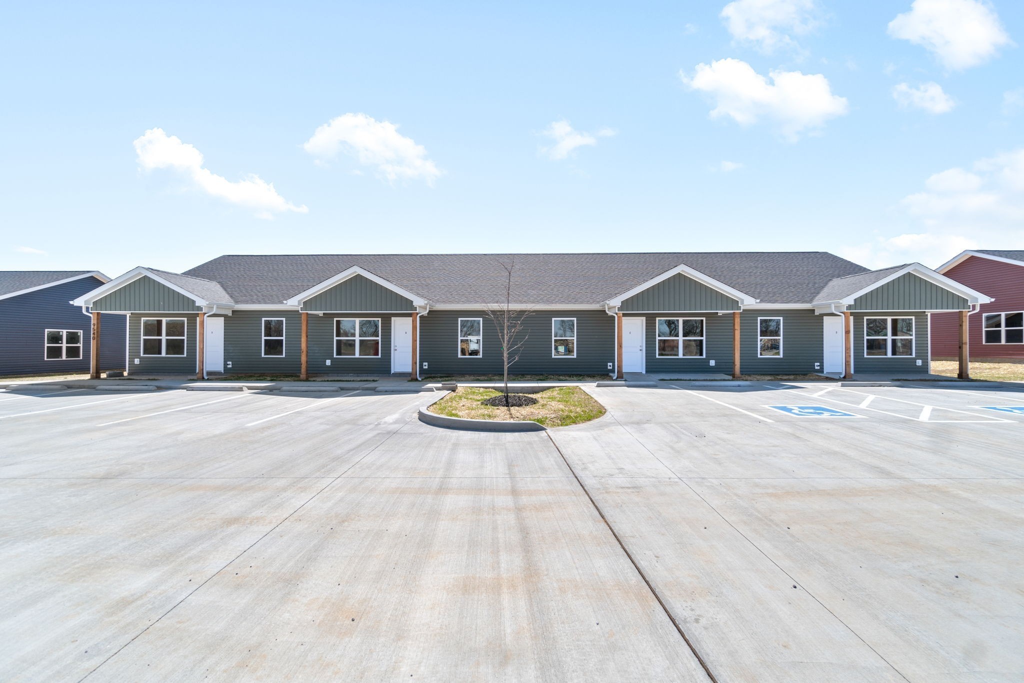 a front view of a house with swimming pool