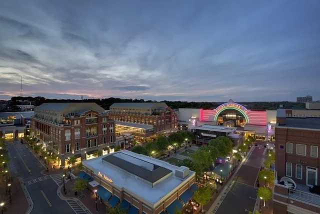 a view of a city that has tall buildings