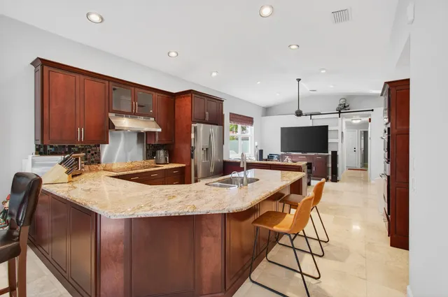 a view of a livingroom with furniture and a living room