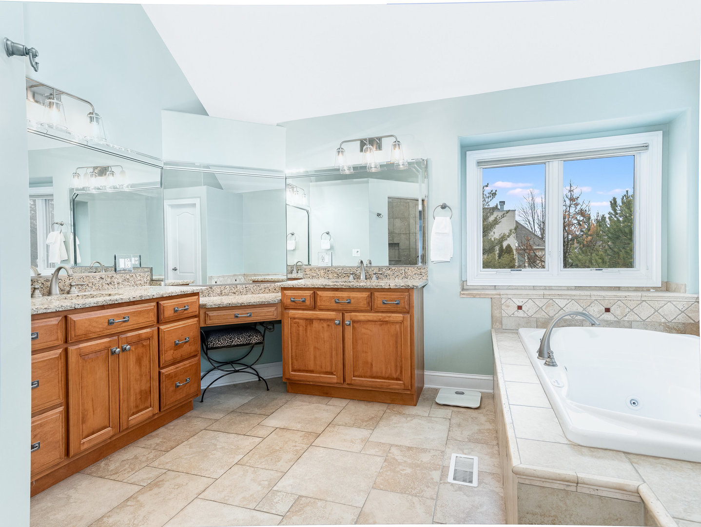 2223 Spartina Lane Naperville, IL 60564 - Photo 25 of 48 a bathroom with a granite countertop sink mirror and bathtub