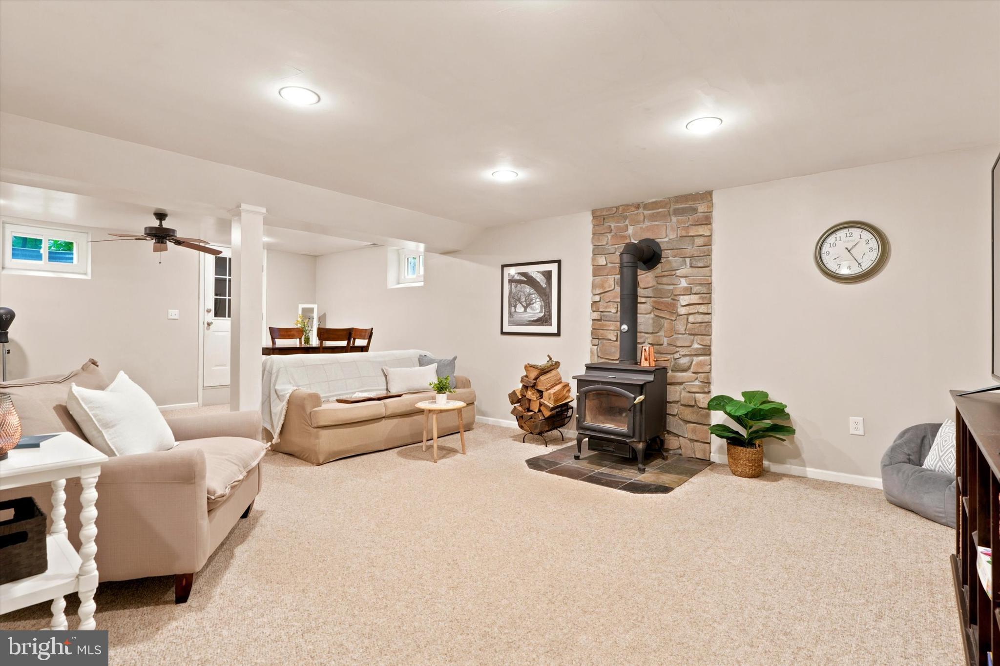 1125 Payne Road Green Lane, PA 18054 - Photo 27 of 47 wood burning fireplace in basement