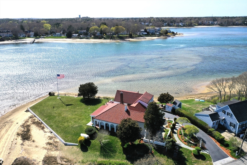 a view of a lake with a mountain