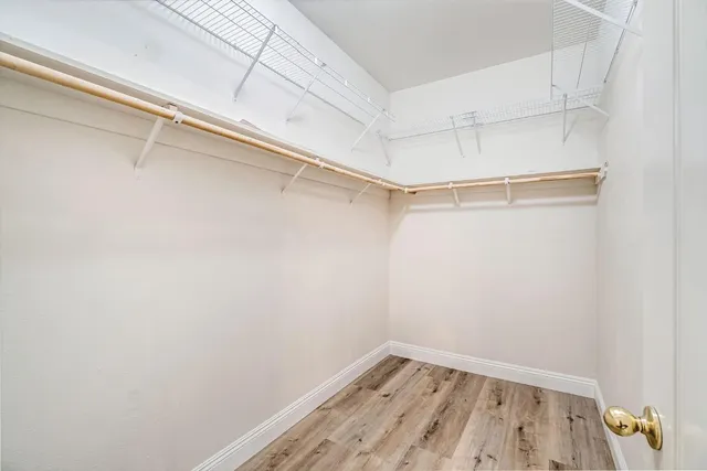 a view of a room with racks on the wall