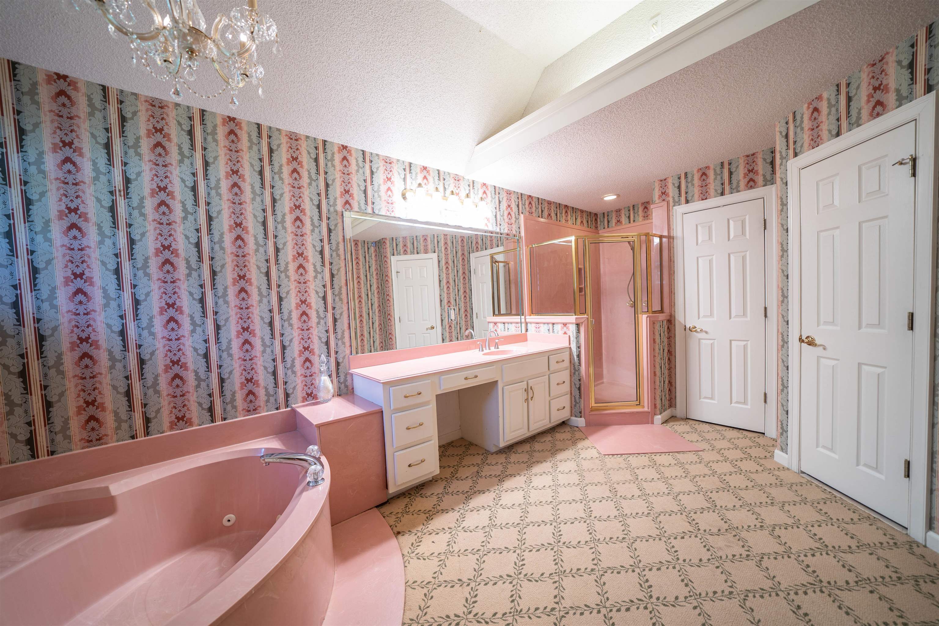 110 Fisherville Road Collierville, TN 38017 - Photo 11 of 21 a bathroom with a bathtub a sink and a large mirror