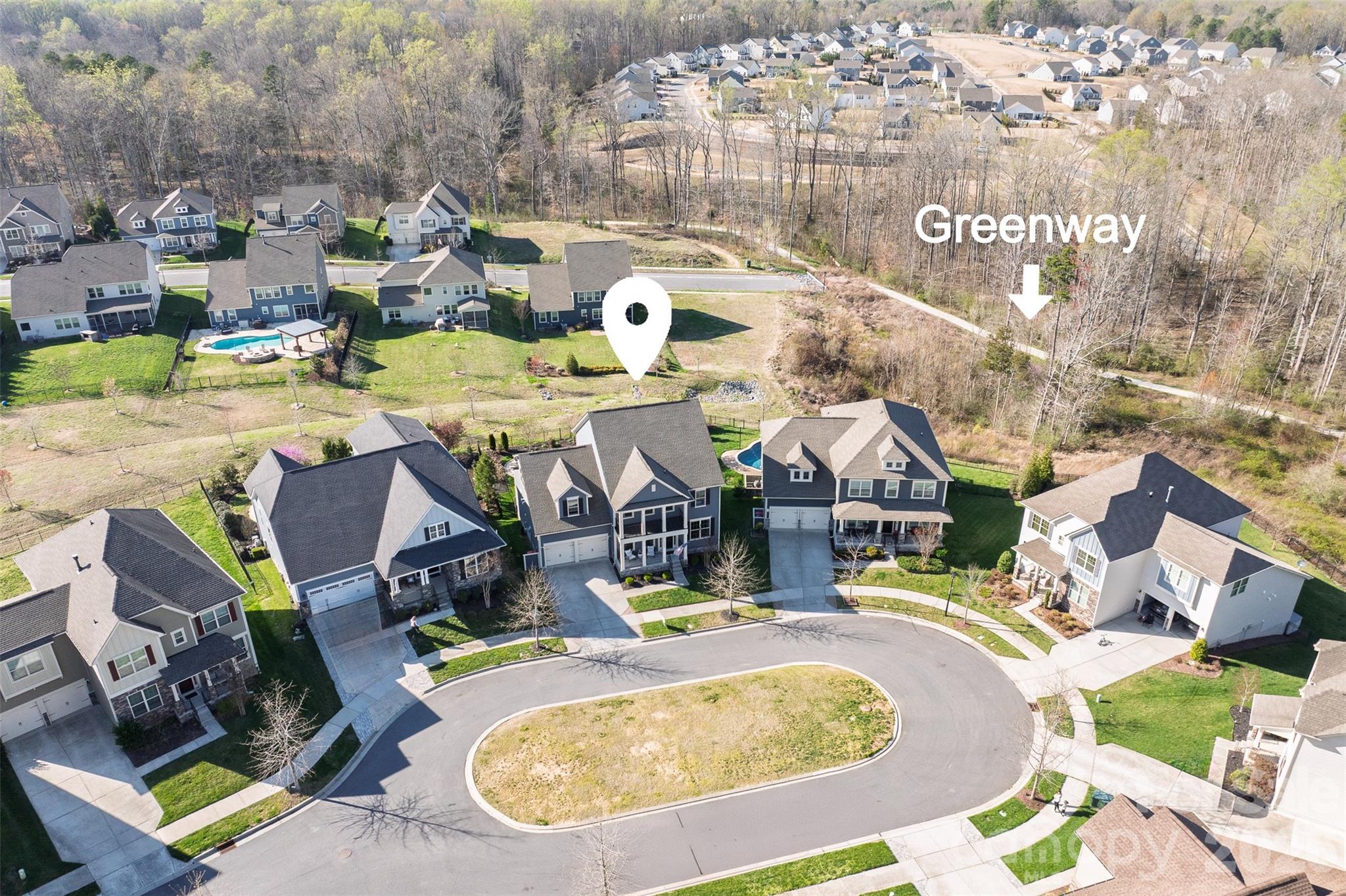 17549 Julees Walk Lane Davidson, NC 28036 - Photo 43 of 48 an aerial view of residential house with outdoor space and swimming pool