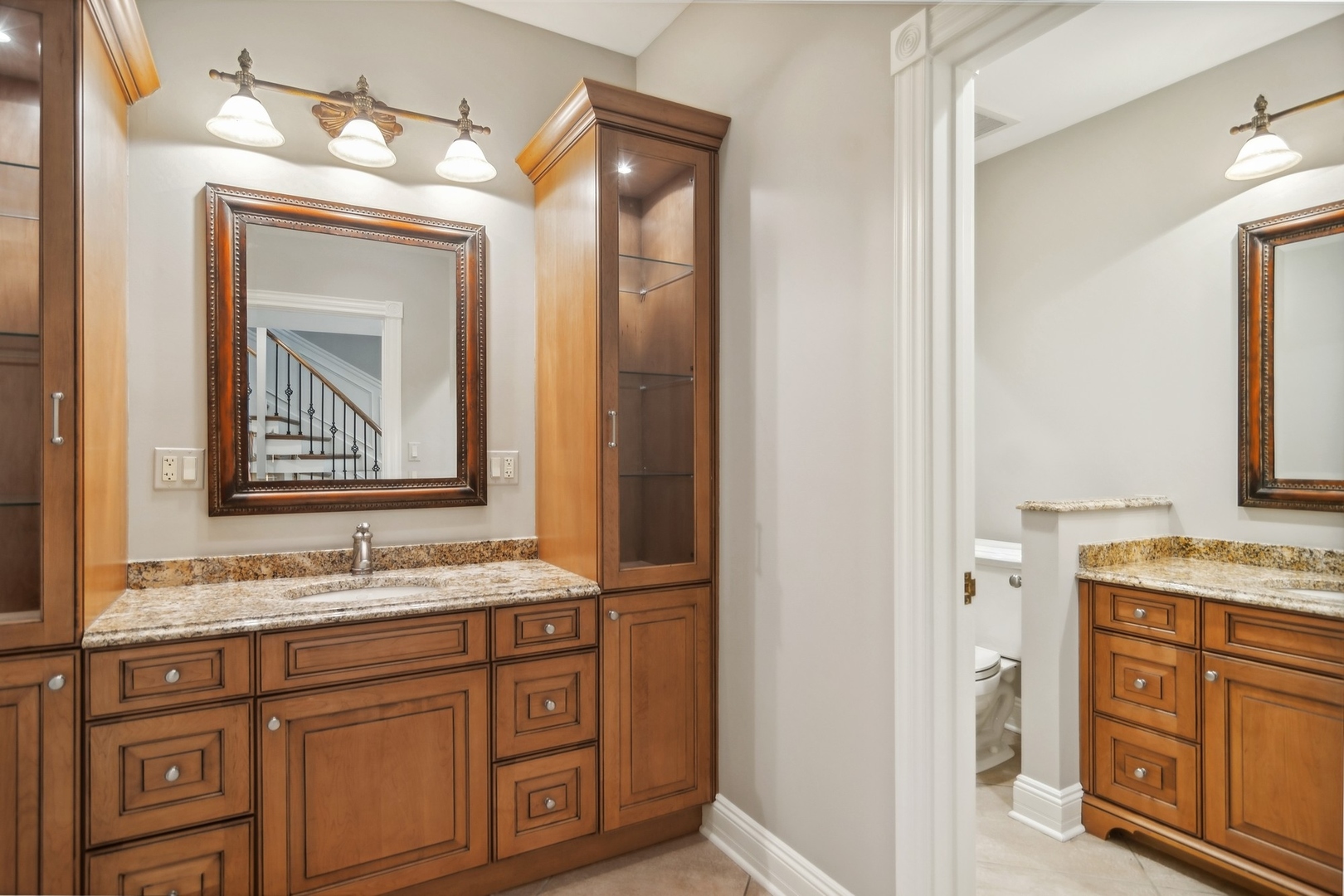 610 West Windsor Road Palatine, IL 60067 - Photo 42 of 51 a bathroom with a granite countertop sink vanity and mirror
