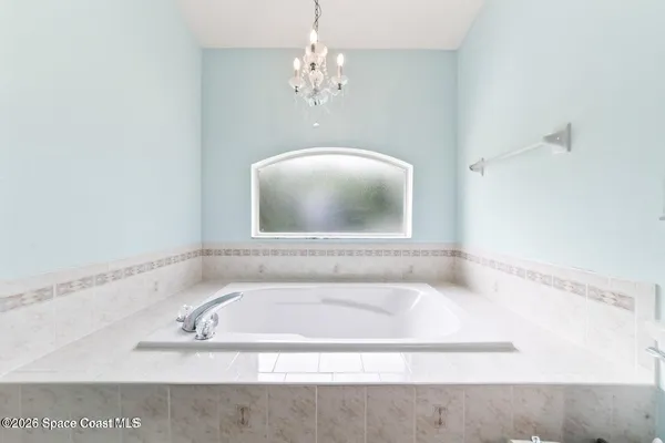 a bathroom with a tub