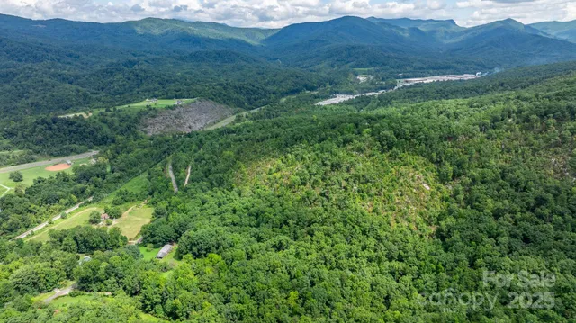 a view of a lush green hillside and a building