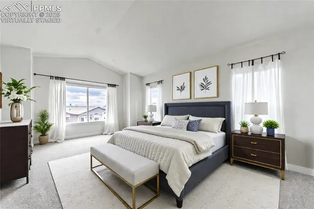 a spacious bathroom with a double vanity sink a and mirror
